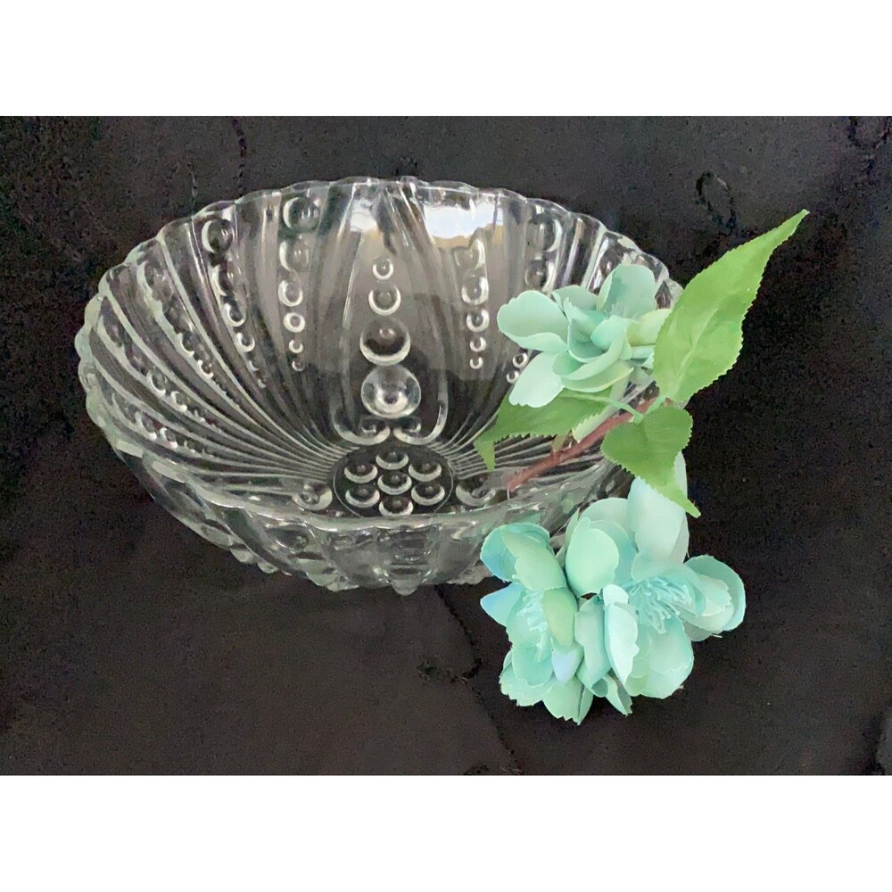 Anchor Hocking Depression Glass Vegetable Fruit Bowl. Burple Bubble Pattern.